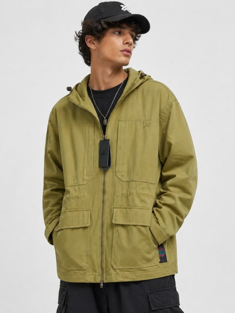 Dred Neves 100 Thieves Cordura Utility Jacket Olive Hooded Streetwear XL NWT